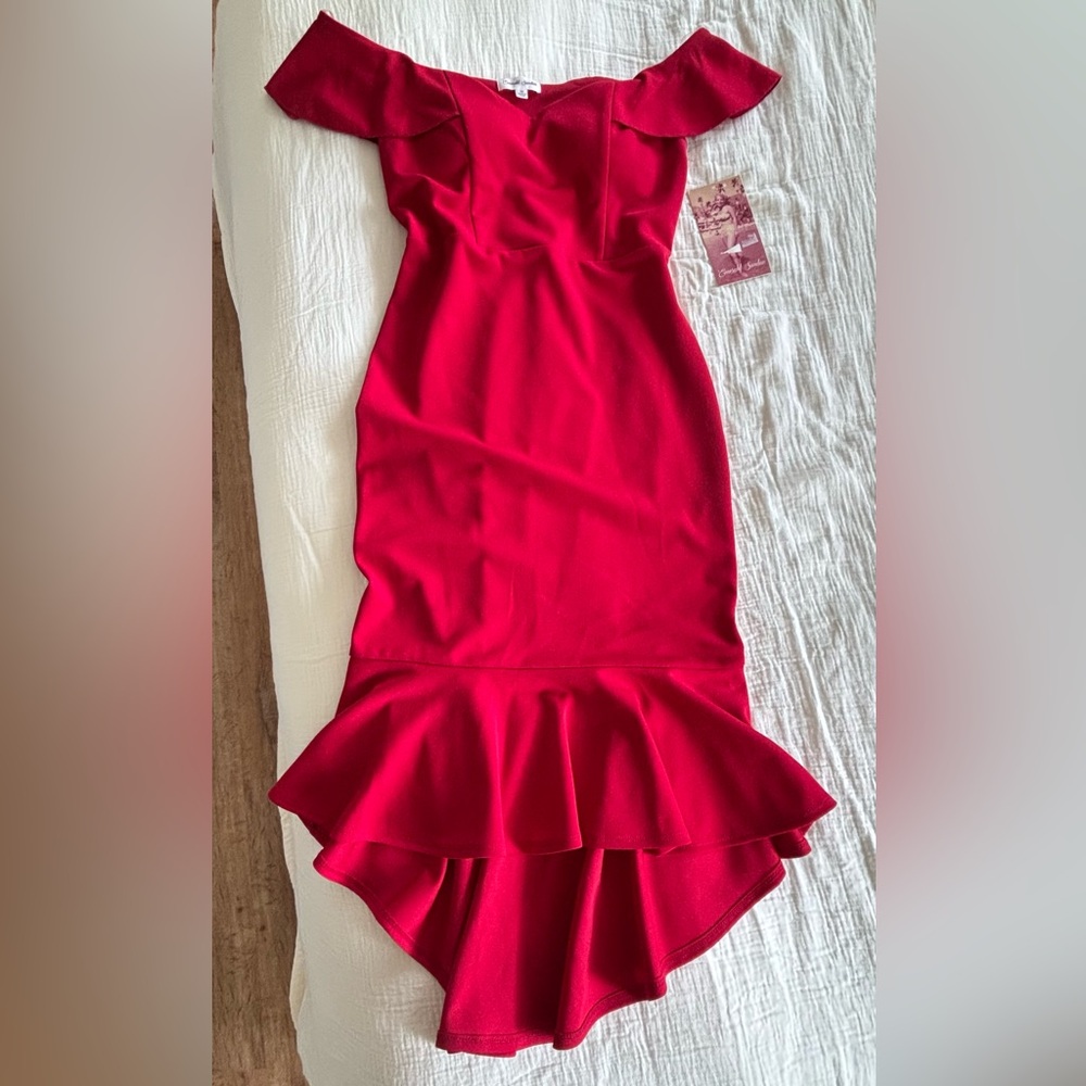 Emerald Sundae Vibrant Red High Low Skirt